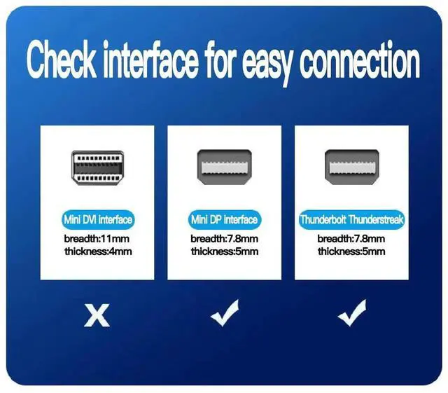 Alt view image 2 of 7 - Vszerda Mini DisplayPort to HDMI 6 Feet Cable 4K@60Hz, Compatible with MacBook Air/Pro, Microsoft Surface Pro/Dock, Monitor, Projector and More The Noodles are 1.8 Meters Long