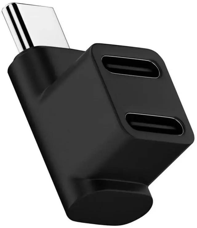 Alt view image 2 of 7 - Vszerda 10Gbps USB3.0 Type C Male to Dual Female Power Data Splitter Adapter Up Angled Compatible with Deck Laptop