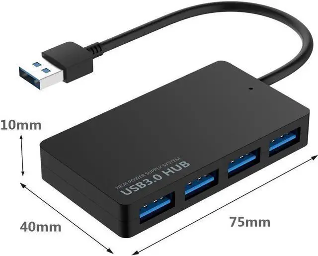 Alt view image 6 of 7 - 4-Port USB 3.0 Hub, USB Ultra Slim Data Hub Adapter, Compatible for MacBook Air, Mac Mini, iMac Pro, Microsoft Surface, Ultrabooks,PC, Laptop and Other USB Devices, USB Splitter(Black)