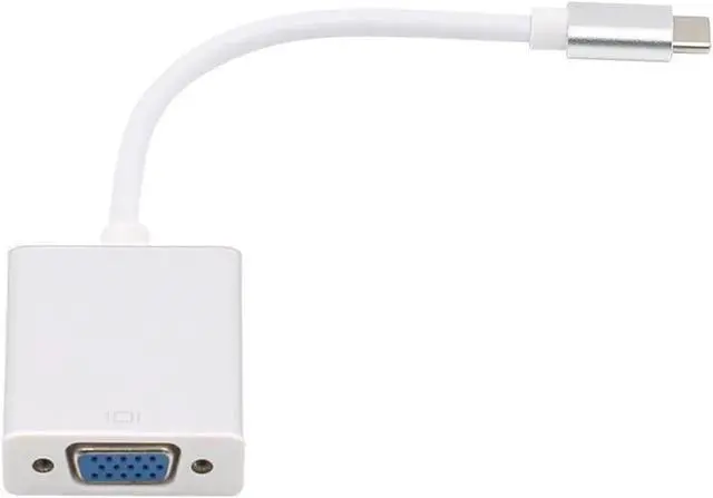 Alt view image 3 of 4 - Vszerda USB C TO VGA Adapter - USB 3.1 Type C (USB-C) to VGA 1080p Adapter (Thunderbolt 3), DP Alt Mode Converter w/ Aluminium Case for 2017 MacBook Pro/Yoga 920 - Silver