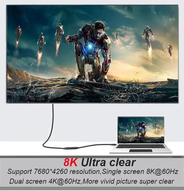 Alt view image 7 of 7 - Vszerda USB4 Cable Compatible with Thunderbolt 4/3 Cable 1.64ft, Supports 240W Charging / 8K Display / 40Gbps Data Transfer USB C to USB C Cable, for Type-C MacBooks, iPad Pro, Hub, Docking and More