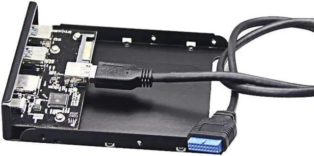 Alt view image 3 of 4 - USB 3.0 SD/Micro SD/TF 3.5" Internal Card Reader w/ USB 3.1 Gen 1 Type C + 2 x USB 3.0 Port Hub Front Panel