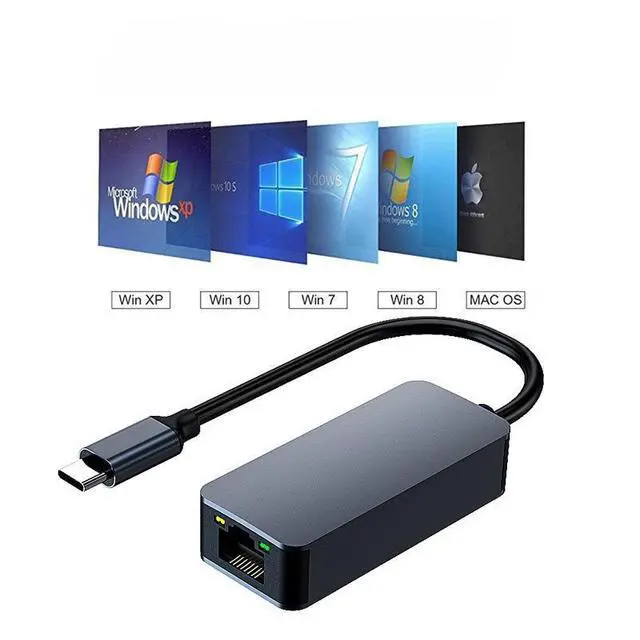 Alt view image 2 of 6 - Vszerda USB C to 2.5G Ethernet Adapter, USB 3.0 Type C to 2.5 Gigabit Network Adapter RJ45 LAN Converter for for Mac OS, Windows, Linux Backward Compatible with 2500/1000/100Mbps