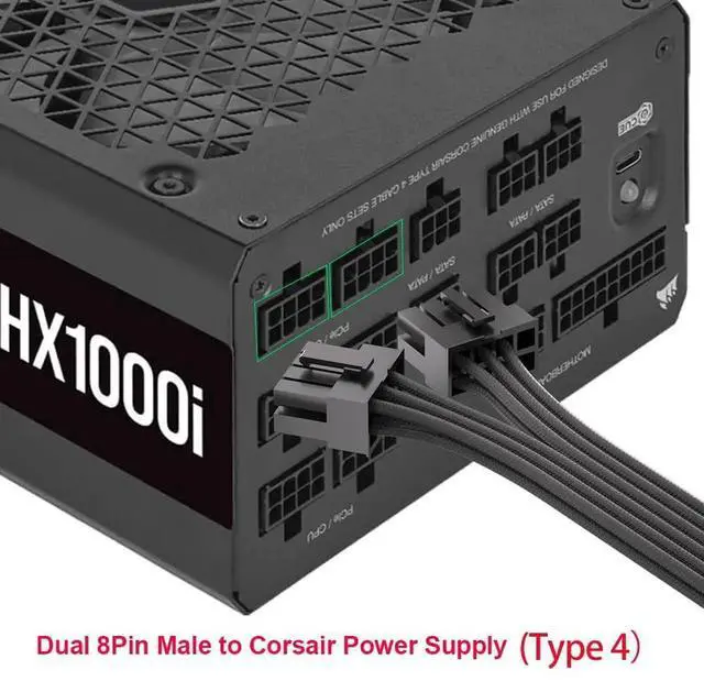 Alt view image 6 of 6 - 12VHPWR 90 Degree Adapter for Corsair: PCIE 5.0 16AWG 600W 12VHPWR Adapter Dual 8 Pin PCIe to 16 Pin 12+4 Pin for RTX 4090 4080 3090TI 4070Ti Graphics Card GPU, ONLY for Corsair Power Supply (Type B)