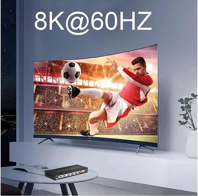 Alt view image 6 of 7 - Vszerda 8K 4x2 HDMI Matrix Switch,4 in 2 Out Matrix HDMI2.1 Video Switcher Splitter +Optical & RAC Audio Output, Support 8K @60Hz 4K@120Hz HDR10 ARC with IR Remote Control for PS5 Xbox