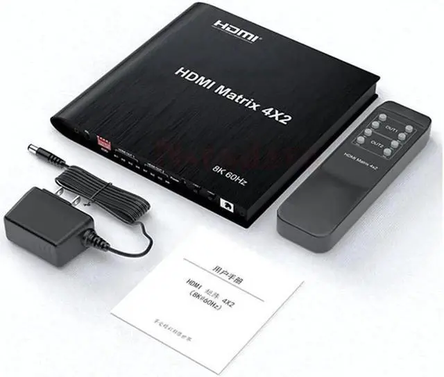 Alt view image 6 of 7 - Vszerda 4x2 8K @60HZ HDMI Matrix Switcher, HDMI Matrix 4 in 2 Out 4K 120Hz HDR HDMI Splitter HDMI Scaler 8K 60Hz Sync, HDCP2.3 HDMI2.1 48 Gbps Matrix 4x2 with IR Remote and Power Adapter (US Standard)