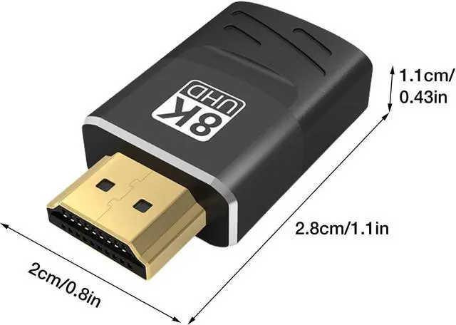 Alt view image 2 of 7 - Vszerda 8K HDMI Adapter Gold Plated HDMI Male to Female Connector Supports 3D 8K HDMI Extender for TV Stick Roku Stick Chromecast Xbox PS5 PS4