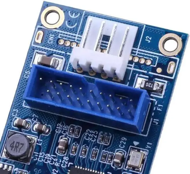 Alt view image 2 of 6 - Vszerda Motherboard Mini PCI Express to Dual USB 3.0 19 pin Add On Card Adapter,Mini PCIe PCI-e to 2 ports USB w/ Molex Power