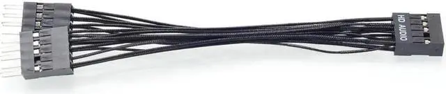 Alt view image 2 of 4 - Vszerda Motherboard 9Pin HD Audio 1 to 2 Port Multiplier Y Splitter Extension Cable Desktop internal Male to Female cable 10cm