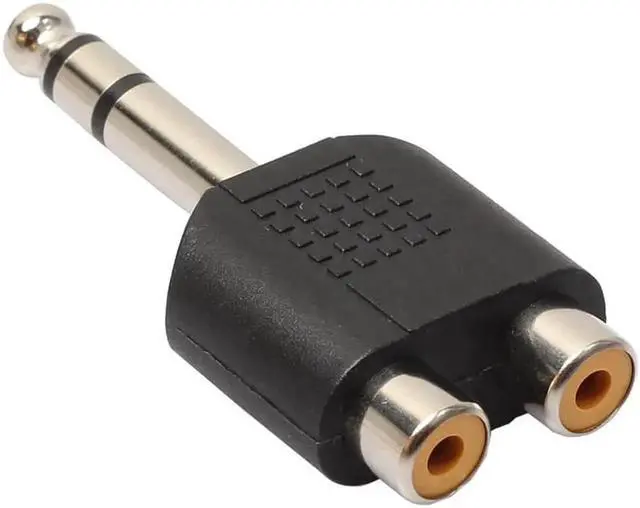 Alt view image 3 of 6 - Vszerda 5Pcs/Lot 6.35mm 1/4" Stereo Plug To 2 RCA Splitter Audio Adapter Converter Male to Female Audio Connecter Adaptor Plug