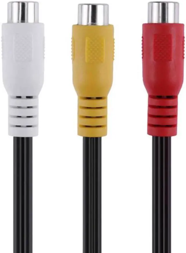 Alt view image 4 of 6 - Vszerda 1Pcs 25cm 3 RCA Female Jack to 6 RCA Male Plug Splitter Audio Video AV Adapter Cable RCA AV cable for TV DVD Player