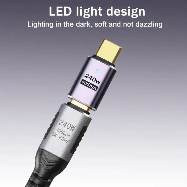 Alt view image 5 of 7 - Vszerda 2 Pack USB4 C Adapter, 240W USB C Male to Female Extender Connector, USB 4 Type C 40Gbps Support 8K &60Hz Video Connector