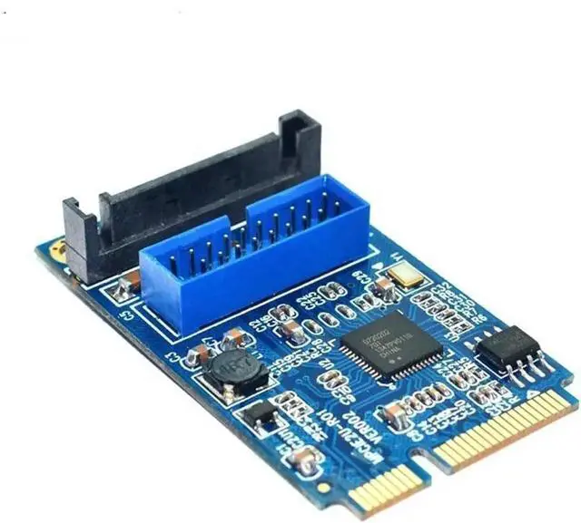 Main image of Vszerda Motherboard Mini PCI Express to Dual USB 3.0 20-pin Add On Card Adapter,Mini PCIe PCI-e to 2 ports USB 3.0 w/ SATA power