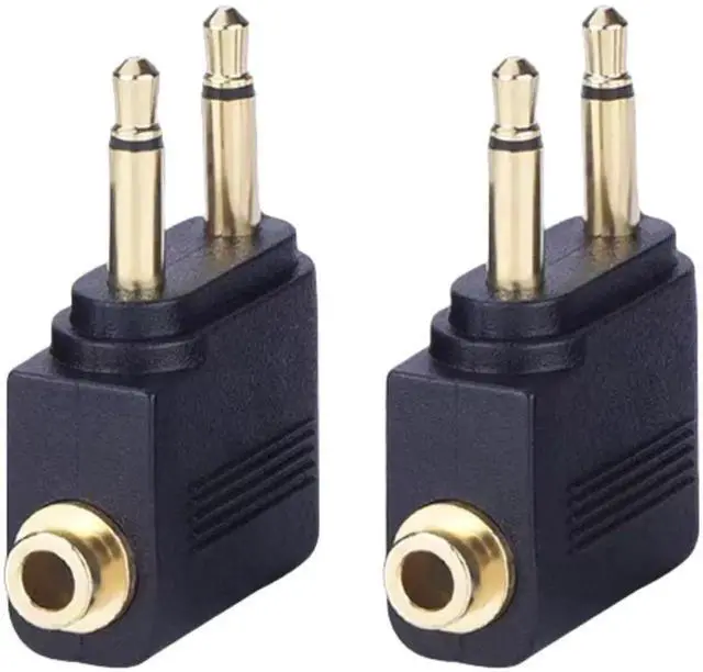 Alt view image 3 of 3 - Vszerda 2-Pack Airplane Headphone Adapter, Dual 3.5mm Male to 3.5mm Female Gold Plated Flight Audio Converter for Airline Entertainment Systems