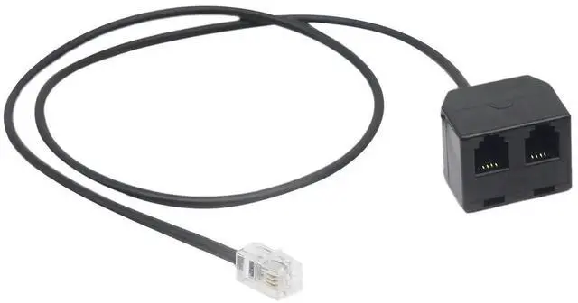Alt view image 2 of 4 - Vszerda RJ9 Telephone Training Adapter Y Splitter RJ9 Headset Extension Cord Adapter 1 Male to 2 Female Connector for IP Phones (2 RJ9 FM)