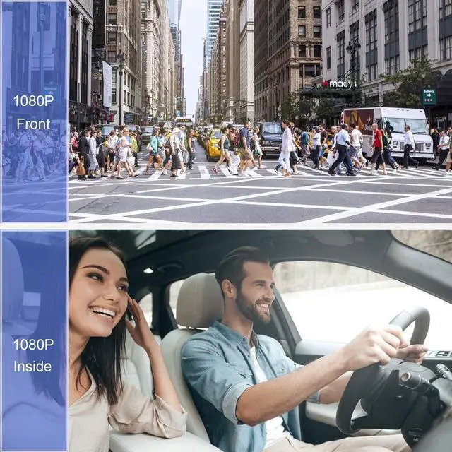 Alt view image 5 of 7 - Upgraded Dual Dash Cam, FHD 1080P Front and Interior Dual Dash Cameras IR Night Vision Dashcam for Car/ Taxi Loop-Recording, G-Sensor& Parking Mode