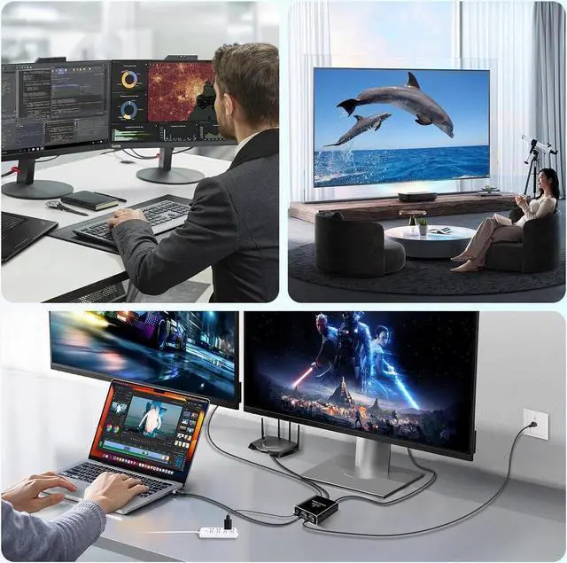 Alt view image 7 of 7 - Gigabit Ethernet Splitter 1 in 4 Out, 1000Mbps 1x4 Splitter - LAN/Internet Cable Splitter - Cat5/5e/6/7/8 Splitter 1 to 4, RJ45 Network Extension Connector | Plug&Play | Cost-Effective