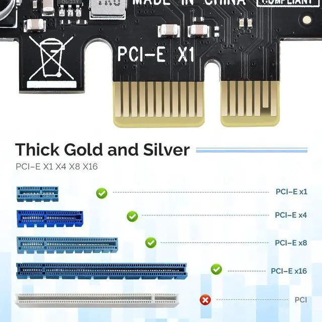 Alt view image 2 of 7 - PCIE USB 3.0 Card 7 Ports PCI Expree to USB Expansion Card Super Speed 5Gbps PCI-e USB3.0 Hub Controller Adapter for Windows 11/10/8/7/XP/Vista