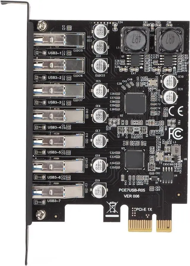 Main image of PCIE USB 3.0 Card 7 Ports PCI Expree to USB Expansion Card Super Speed 5Gbps PCI-e USB3.0 Hub Controller Adapter for Windows 11/10/8/7/XP/Vista