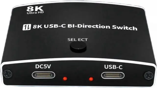 Main image of USB C Switch Bi-Direction 2 in 1 or 1 in 2 KVM Switcher, 8K@60Hz Video / 10Gbps Data Transfer Compatible with Thunderbolt Type C Device