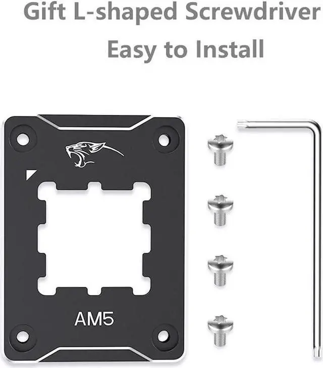 Alt view image 2 of 6 - CPU Contact Frame Anti-Bending Buckle for AMD AM5 Aluminum Corrector Bracket Holder,AM5 Full-fit Fixed Non-Marking Mounter Fixing Frame, CPU Cooler Standard for X670 B650,Black