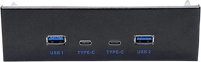 Main image of USB 3.2 10Gbps USB Front Panel Hub 5.25 inch Bay 2x Type-C and 2x USB-A 4 Ports USB Computer Case Expansion Adapter,USB 3.2 Motherboard Header 20Pin Key-A Type-E to 4 USB Splitter Adapter -2.6FT Cable
