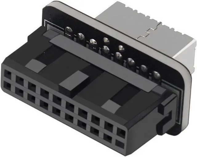 Alt view image 3 of 5 - Motherboard Internal USB 3.0 20Pin/19P Header to Type-E A-Key USB 3.1 20 Pin Adapter for Type C Front Panel Chassis Bracket (Straight Type)
