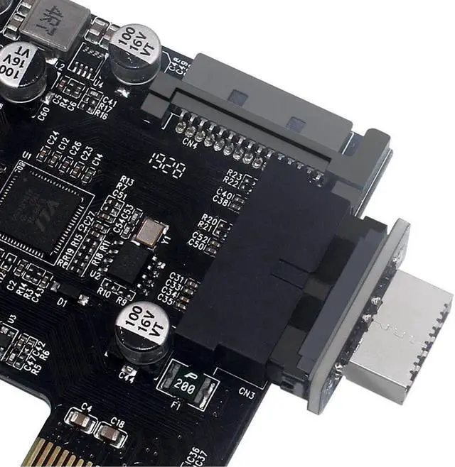 Alt view image 4 of 5 - Motherboard Internal USB 3.0 20Pin/19P Header to Type-E A-Key USB 3.1 20 Pin Adapter for Type C Front Panel Chassis Bracket (Straight Type)