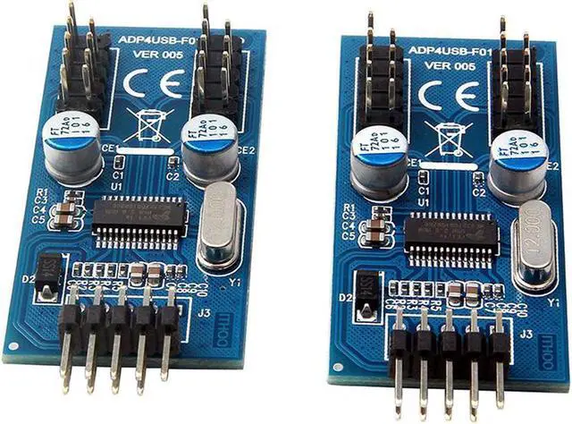 Alt view image 2 of 5 - Motherboard USB 2.0 9pin Header 1 to 4 Extension Hub Splitter Adapter - Converter MB USB 2.0 Male to 2 Male - 30CM USB 9-pin Internal Cable