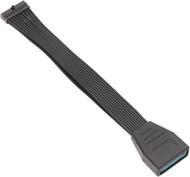 Main image of Low Profile Header USB 3.0 19/20 Pin Internal Extension Male to Female Adapter Flat Cable for Motherboard -Solve the problem that the USB port is blocked by graphics card - 6 inches