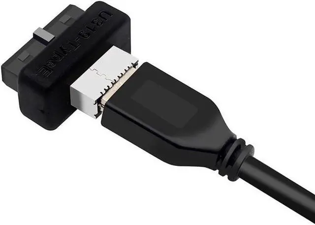 Alt view image 2 of 6 - USB 3.0 / 3.1 Gen 2 IDC 20Pin to USB 3.1/3.2 Type-E A-Key Motherboard Internal USB Header Adapter Converter for Type C Front Panel Chassis Bracket (Straight Type-180 degree)
