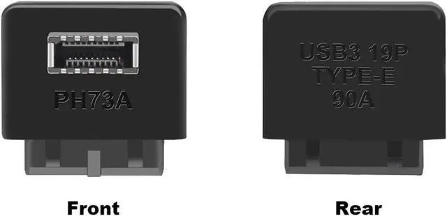 Alt view image 4 of 5 - Vszerda USB 3.0 / 3.1 Gen 2 IDC 20Pin to USB 3.1/3.2 Type-E A-Key Motherboard Internal USB Header Adapter Converter for Type C Front Panel Chassis Bracket (Standard Type-90 degree)