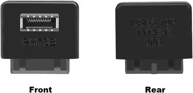 Alt view image 3 of 4 - Vszerda USB 3.0 / 3.1 Gen 2 IDC 20Pin to USB 3.1/3.2 Type-E A-Key Motherboard Internal USB Header Adapter Converter for Type C Front Panel Chassis Bracket (Reverse Type-90 degree)
