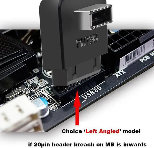Alt view image 4 of 4 - Vszerda USB 3.0 / 3.1 Gen 2 IDC 20Pin to USB 3.1/3.2 Type-E A-Key Motherboard Internal USB Header Adapter Converter for Type C Front Panel Chassis Bracket (Reverse Type-90 degree)