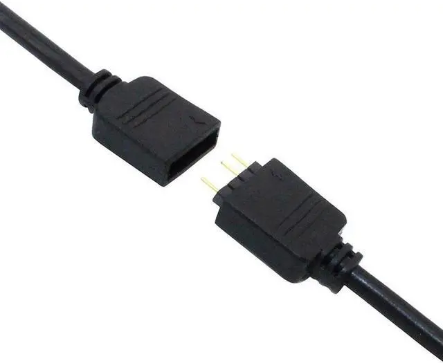 Alt view image 5 of 5 - 2 Pack 5V 3-Pin RGB 4-Way Female to x Female RBW LED Strip Splitter Cable,4 Port AURA RGB Lighting Hub w/ Gender Changer Adapter - 1 Foot