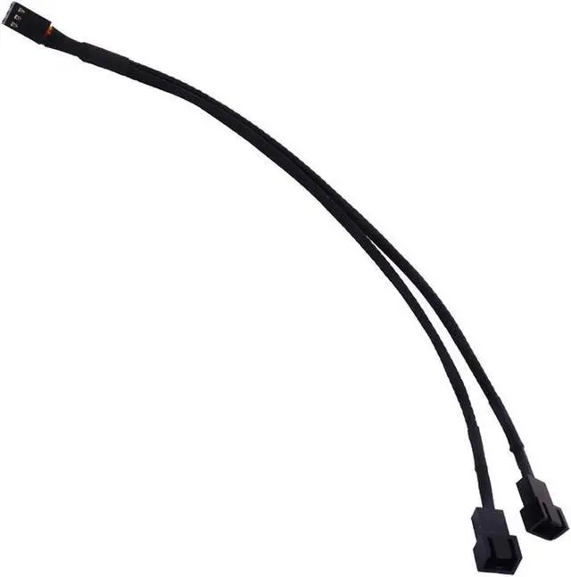 Main image of Case Fan 3pin 1 to 2 Splitter Cable Hub Adpater,Motherboard 3-pin Fan Sleeved Braided Y Splitter Internal Power Extension Cable for Computer CPU/Case Fan 1x2 Converter - 10 inches