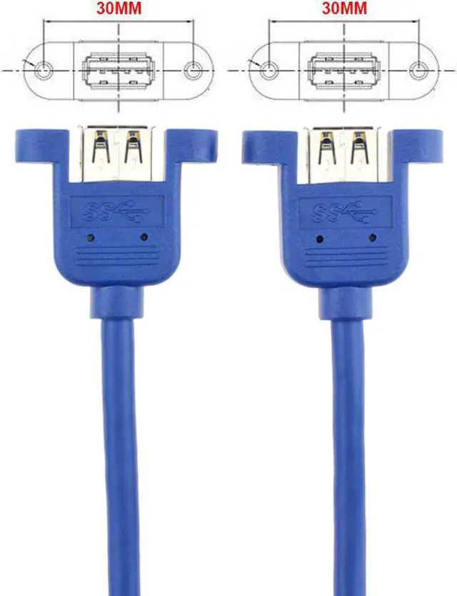 Alt view image 4 of 4 - 2 Port Internal USB 3.0 Motherboard 20-Pin Header to 2x USB 3.0 A Female Adapter Cable,USB 20pin to 2 x USB 3.0 Splitter Cable with Installation Hole and Screws -1.64FT