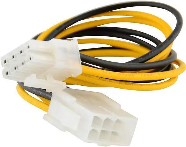 Alt view image 2 of 3 - 8 inch ATX 12V/ EPS 8pin 12V Power Supply PSU to CPU Power Extension Cable, CPU 4+4 pins Power Extension Cord