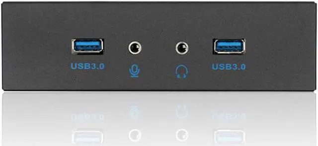 Main image of PC Case 5.25 inch front panel 2 Ports USB 3.0 USB Hub w/ HD Audio Output & Microphone,2.6ft USB 20pin to 2x USB 3.0 Splitter w/ Stereo Audio Mic