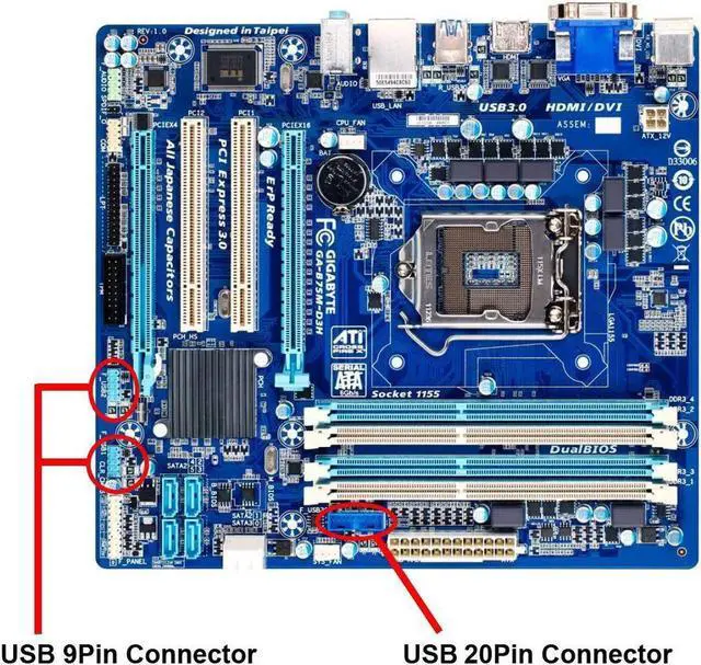 Alt view image 6 of 6 - PC Case 3.5 inch front panel 4 Ports USB Hub,2 Ports USB 3.0 & 2 Ports USB 2.0,2ft USB Type A Female to motherboard Adapter Cable