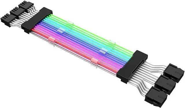 Main image of ARGB 3x 8-Pin GPU Power Cable,PCIe 8 Pins 5V/3Pin Addressable RGB Power Extension Cables - ARGB Sync GPU Three 8Pin Internal Power Extension Cords -10.43 Inches