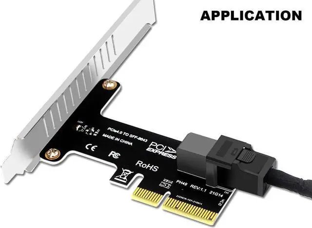 Alt view image 5 of 6 - PCIe X4 to U.2 NVMe SSD Adapter,PCI Express to Mini SAS SFF-8643 Expansion Card w/ SFF8643 to SFF-8639 PCIe SSD Adapter Cable for Mainboard Intel SSD 750 p3600 p3700 - 1.64FT