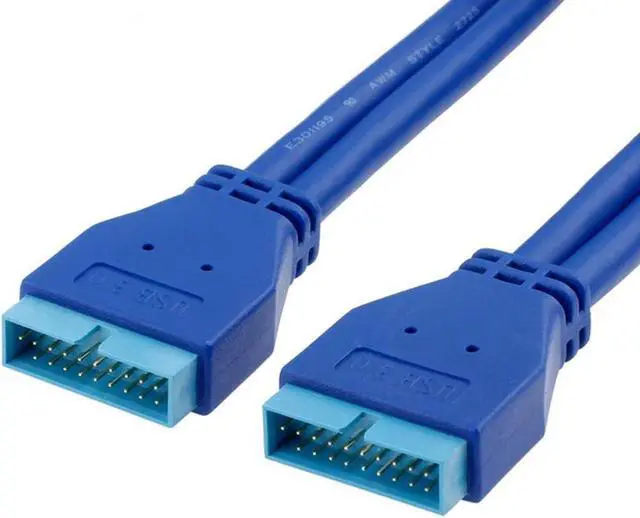 Main image of USB 3.0 Motherboard 20 Pin Header Extension Adapter Cable, USB 20-pin Connector Male to Male USB3 Extender Cable-1.64FT