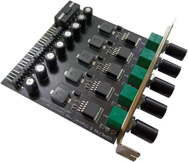 Alt view image 3 of 4 - 5 Channel 12V3A High Power 3pin & 4pin Fan Speed Controller w/ PCI Slot Cover,Support CPU Water Cooler,DDC D5 Water Pump Water Cooling Kit DIY