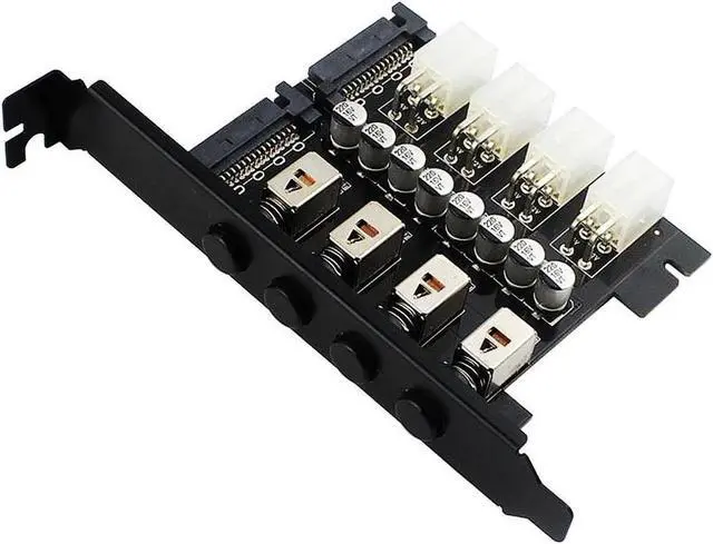 Main image of SATA Power Switch Module for 2.5 inch/3.5 inch HDD/SSD, Hard Drive Disk Selector, Controls up to Four HDDs, Intelligent Control Hard Disk Manage with Full-profile PCI Slot Cover