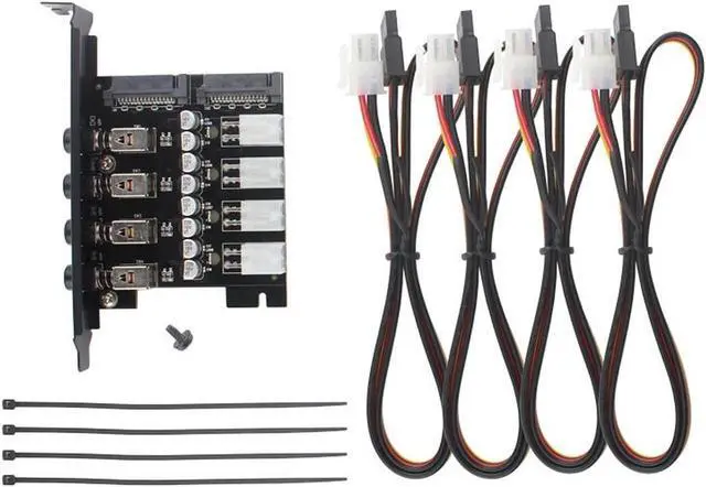Alt view image 3 of 7 - SATA Power Switch Module for 2.5 inch/3.5 inch HDD/SSD, Hard Drive Disk Selector, Controls up to Four HDDs, Intelligent Control Hard Disk Manage with Full-profile PCI Slot Cover