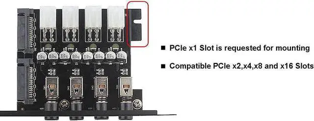 Alt view image 6 of 7 - SATA Power Switch Module for 2.5 inch/3.5 inch HDD/SSD, Hard Drive Disk Selector, Controls up to Four HDDs, Intelligent Control Hard Disk Manage with Full-profile PCI Slot Cover