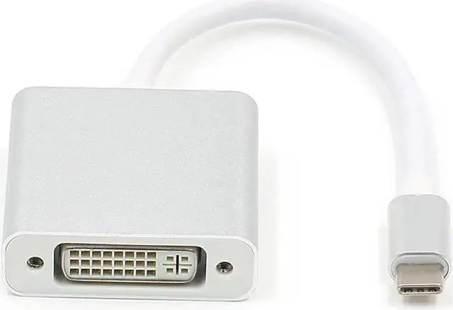 Alt view image 3 of 4 - USB C TO DVI-D Adapter - USB 3.1 Type C (USB-C) to DVI 1920x1080p Adapter (Thunderbolt 3), DP Alt Mode Converter w/ Aluminium Case for 2017 MacBook Pro/Yoga 920 - Silver