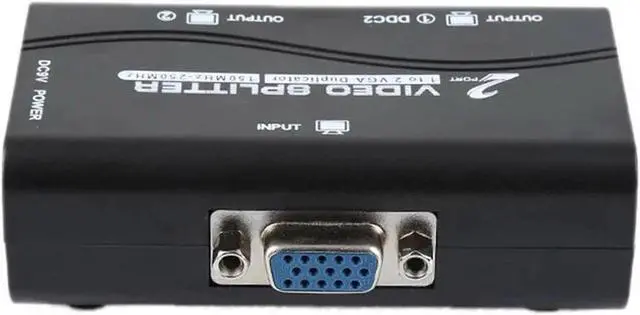 Alt view image 2 of 6 - 1X2 VGA Splitter 1 In 2 Out,2 Ports 250MHz VGA Splitter HUB Support 1920x1440@60Hz Resolution