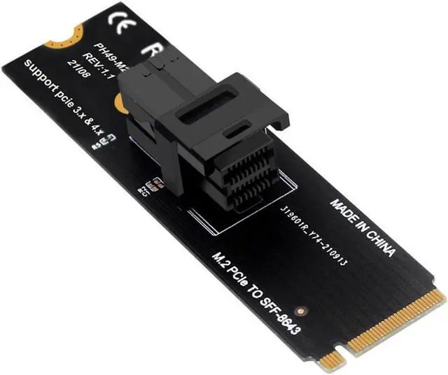 Main image of M-Key NVMe M.2 to SFF-8643 Adapter Expansion Card, MiniSAS to NVMe PCIe 4.0 Card for U.2 (SFF-8639) NVMe SSD - Support Intel 750 SSD